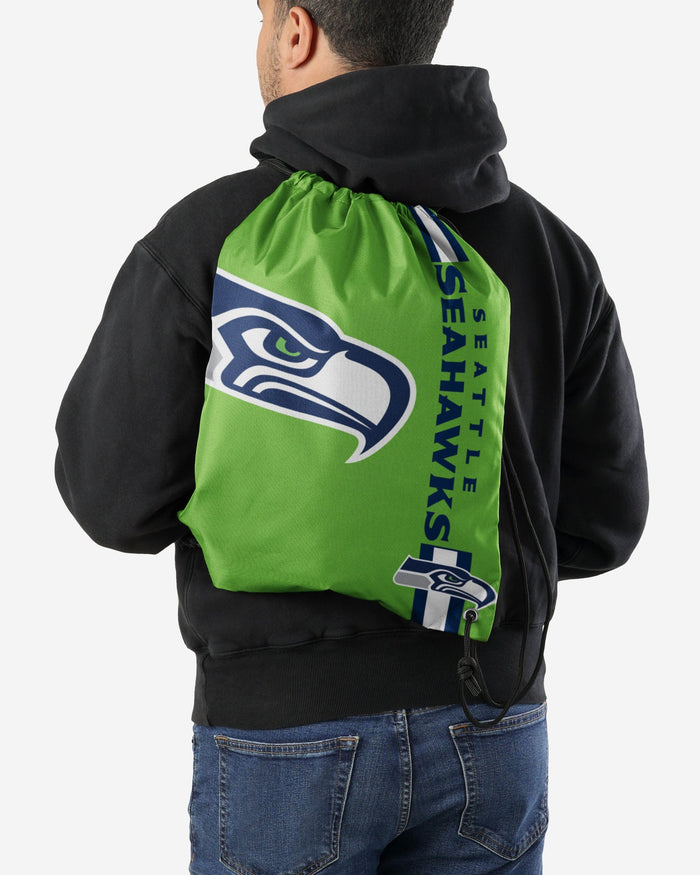 Seattle Seahawks Green Alternate Color Big Logo Drawstring Backpack FOCO - FOCO.com