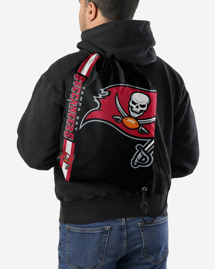 Tampa Bay Buccaneers Black Alternate Color Big Logo Drawstring Backpack FOCO - FOCO.com