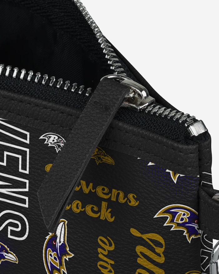 Baltimore Ravens Spirited Style Printed Collection Repeat Logo Wristlet FOCO - FOCO.com