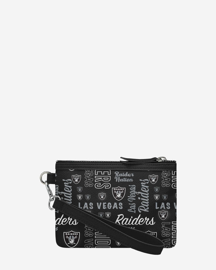 Las Vegas Raiders Spirited Style Printed Collection Repeat Logo Wristlet FOCO - FOCO.com