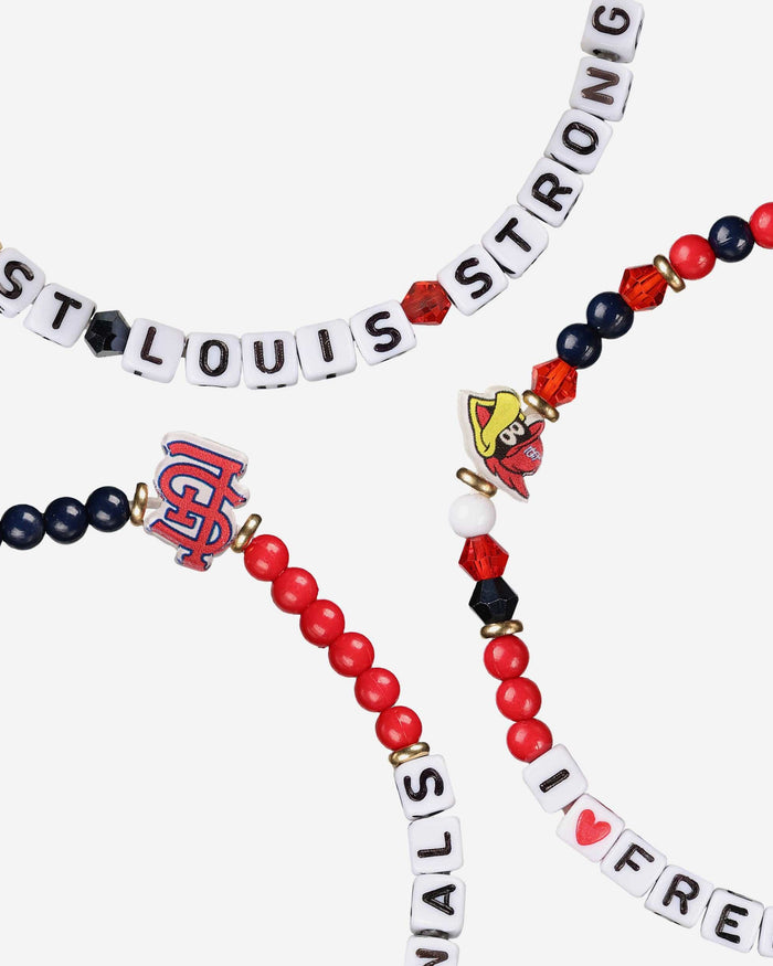 St Louis Cardinals 3 Pack Beaded Friendship Bracelet