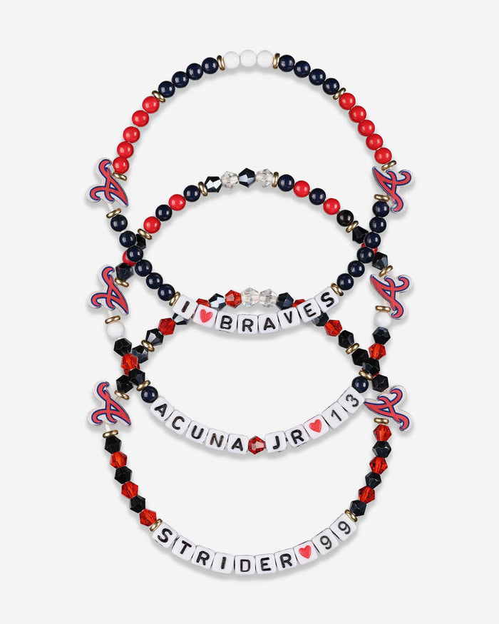 Ronald Acuna Jr & Spencer Strider Atlanta Braves 3 Pack Player Friendship Bracelet FOCO - FOCO.com