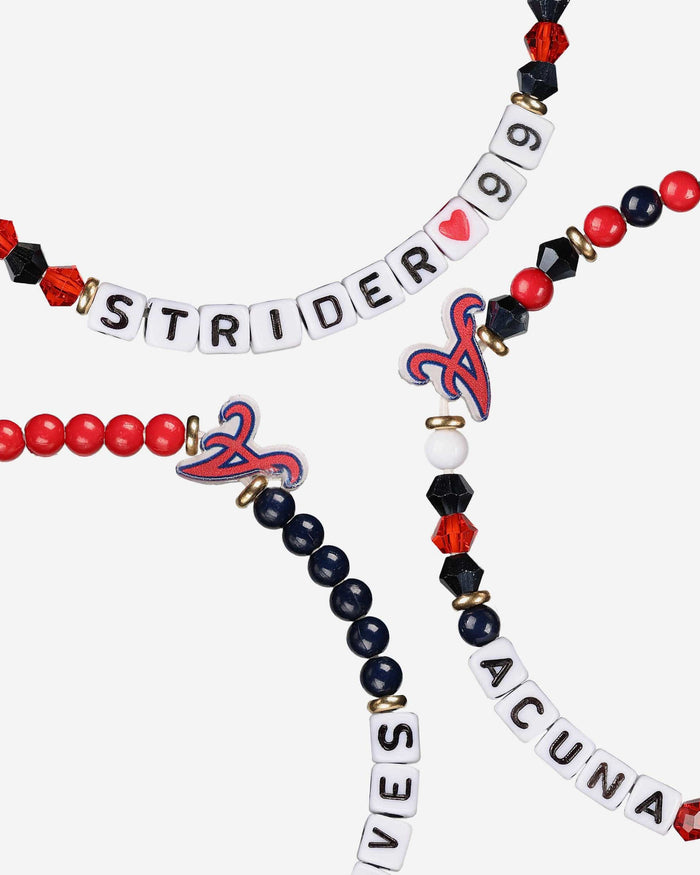 Ronald Acuna Jr & Spencer Strider Atlanta Braves 3 Pack Player Friendship Bracelet FOCO - FOCO.com