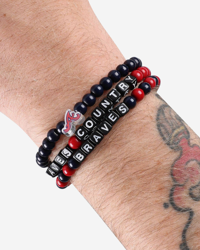 Atlanta Braves 3 Pack Beaded Friendship Bracelet FOCO - FOCO.com