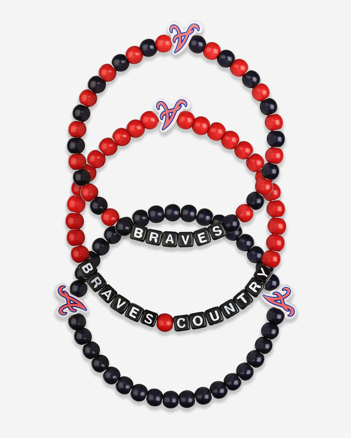 Atlanta Braves 3 Pack Beaded Friendship Bracelet FOCO - FOCO.com