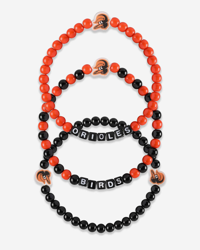 Baltimore Orioles 3 Pack Beaded Friendship Bracelet FOCO