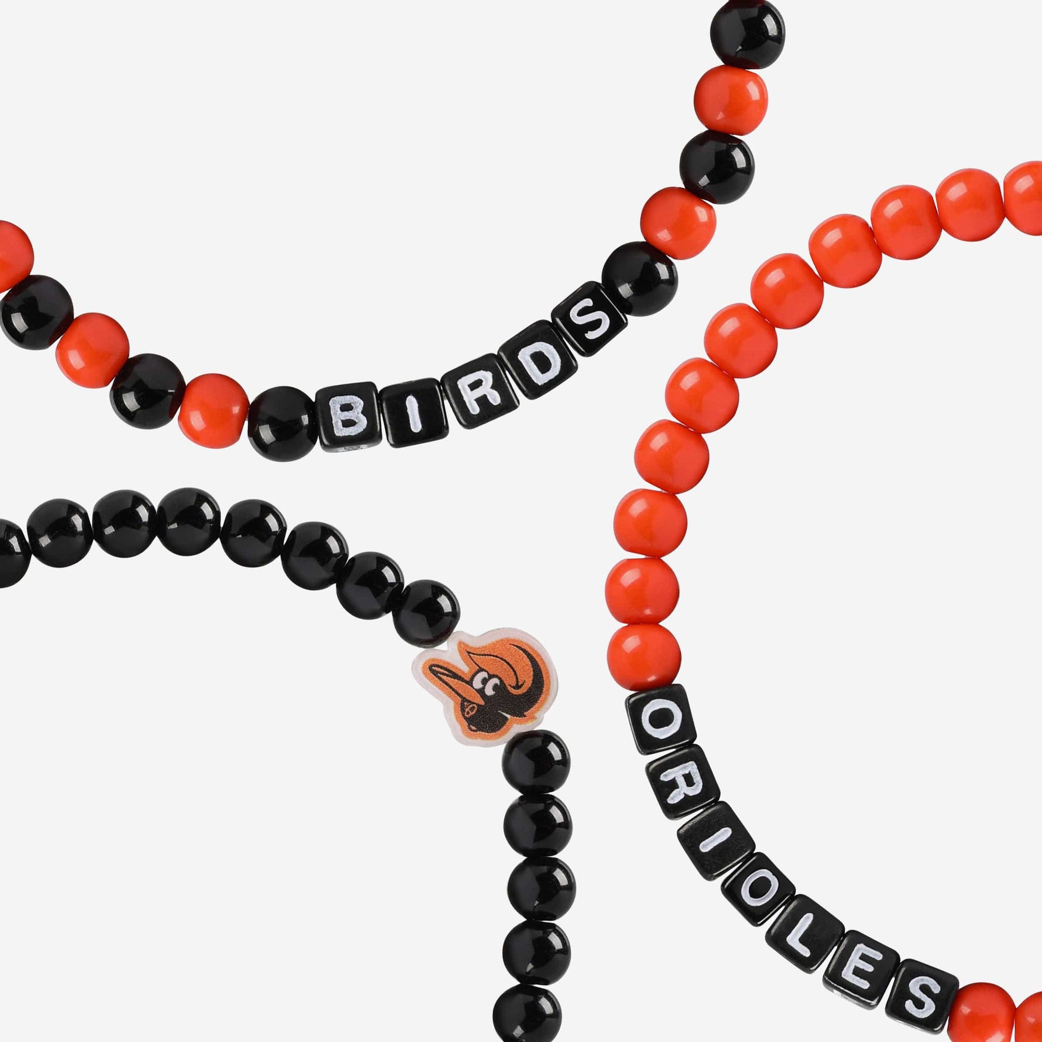 Baltimore Orioles 3 Pack Beaded Friendship Bracelet FOCO