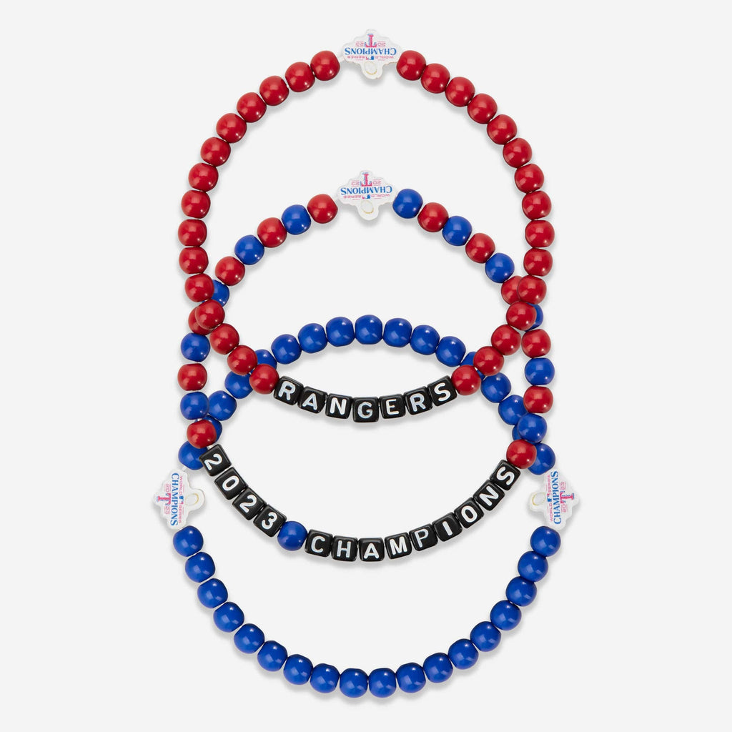 Texas Rangers 2023 World Series Champions 3 Pack Beaded Friendship Bracelet FOCO - FOCO.com