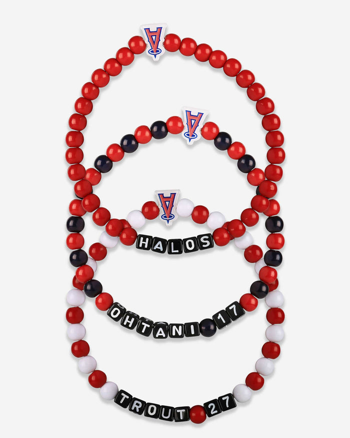 Shohei Ohtani & Mike Trout Los Angeles Angels 3 Pack Player Beaded Friendship Bracelet FOCO - FOCO.com