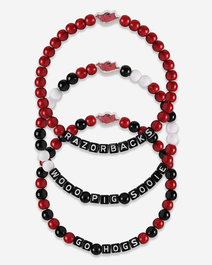 Arkansas Razorbacks 3 Pack Beaded Friendship Bracelet FOCO - FOCO.com