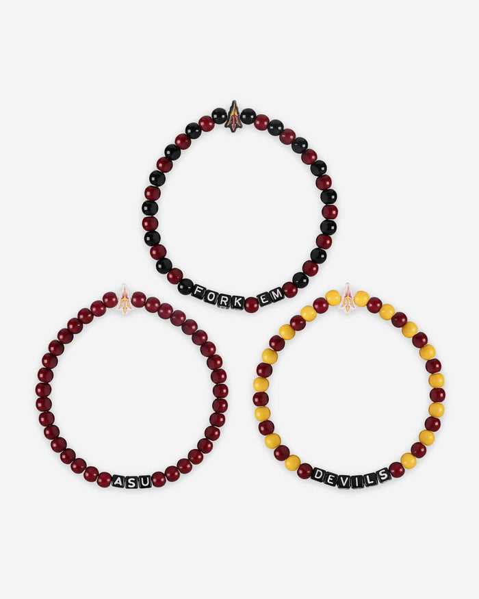 Arizona State Sun Devils 3 Pack Beaded Friendship Bracelet FOCO - FOCO.com