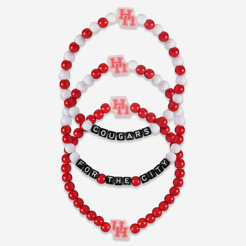 Houston Cougars 3 Pack Beaded Friendship Bracelet FOCO - FOCO.com