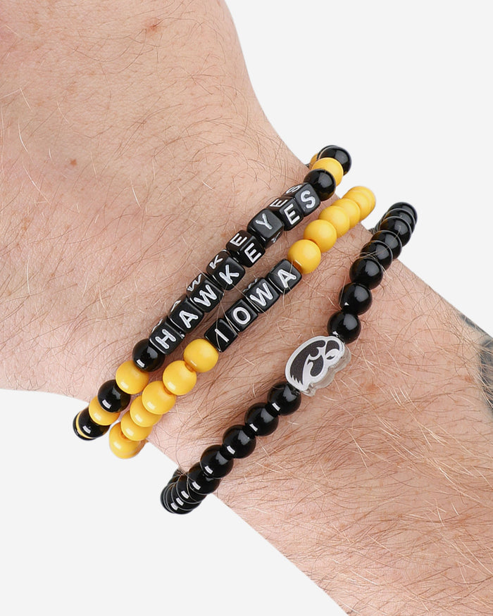 Iowa Hawkeyes 3 Pack Beaded Friendship Bracelet FOCO - FOCO.com