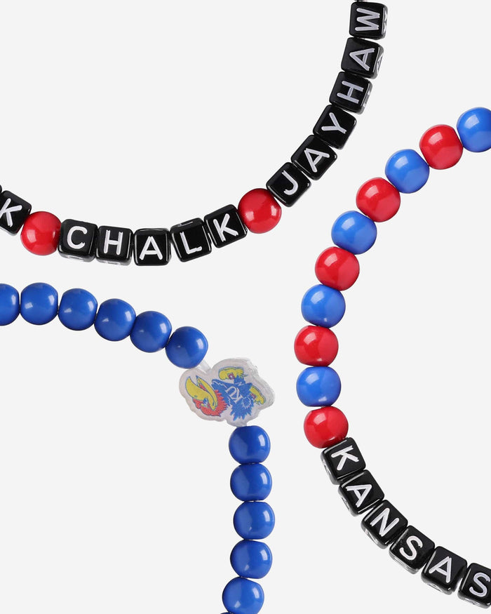 Kansas Jayhawks 3 Pack Beaded Friendship Bracelet FOCO - FOCO.com