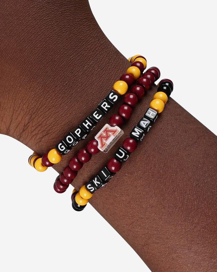 Minnesota Golden Gophers 3 Pack Beaded Friendship Bracelet FOCO - FOCO.com