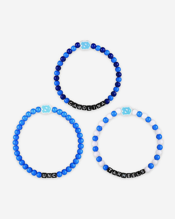 North Carolina Tar Heels 3 Pack Beaded Friendship Bracelet FOCO - FOCO.com