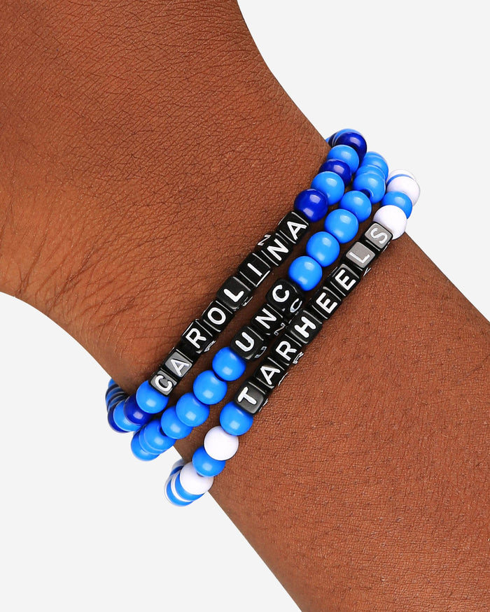 North Carolina Tar Heels 3 Pack Beaded Friendship Bracelet FOCO - FOCO.com