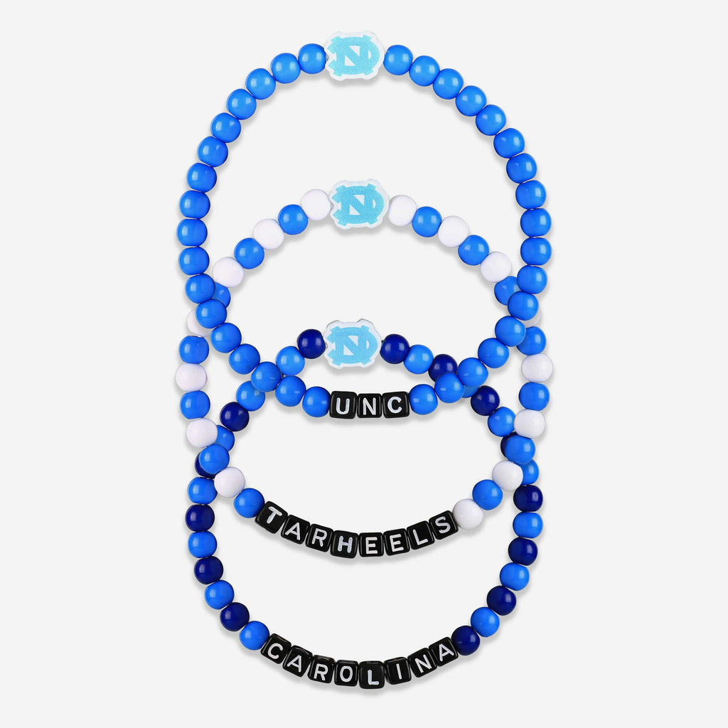 North Carolina Tar Heels 3 Pack Beaded Friendship Bracelet FOCO - FOCO.com