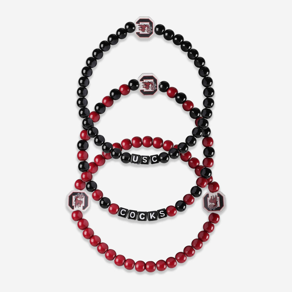 South Carolina Gamecocks 3 Pack Beaded Friendship Bracelet FOCO - FOCO.com