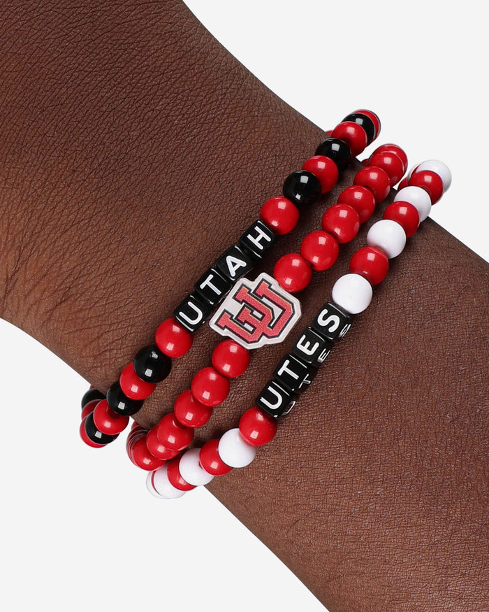 Utah Utes 3 Pack Beaded Friendship Bracelet FOCO - FOCO.com