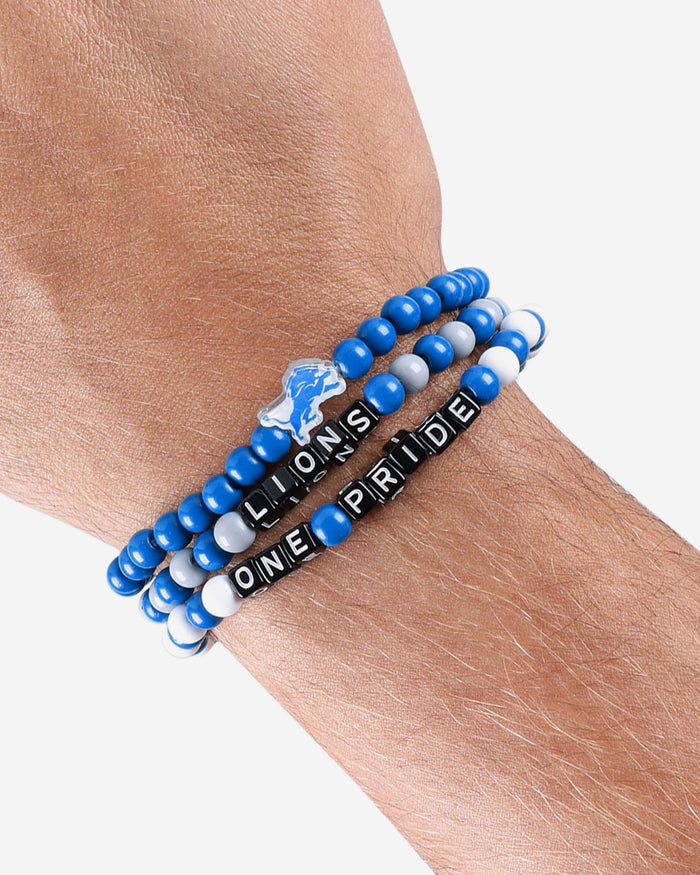 Detroit Lions 3 Pack Beaded Friendship Bracelet FOCO - FOCO.com