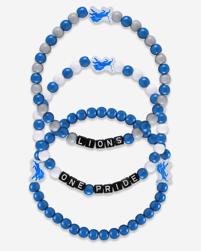 Detroit Lions 3 Pack Beaded Friendship Bracelet FOCO - FOCO.com