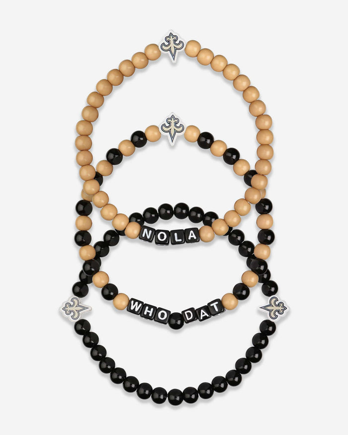 New Orleans Saints 3 Pack Beaded Friendship Bracelet FOCO - FOCO.com