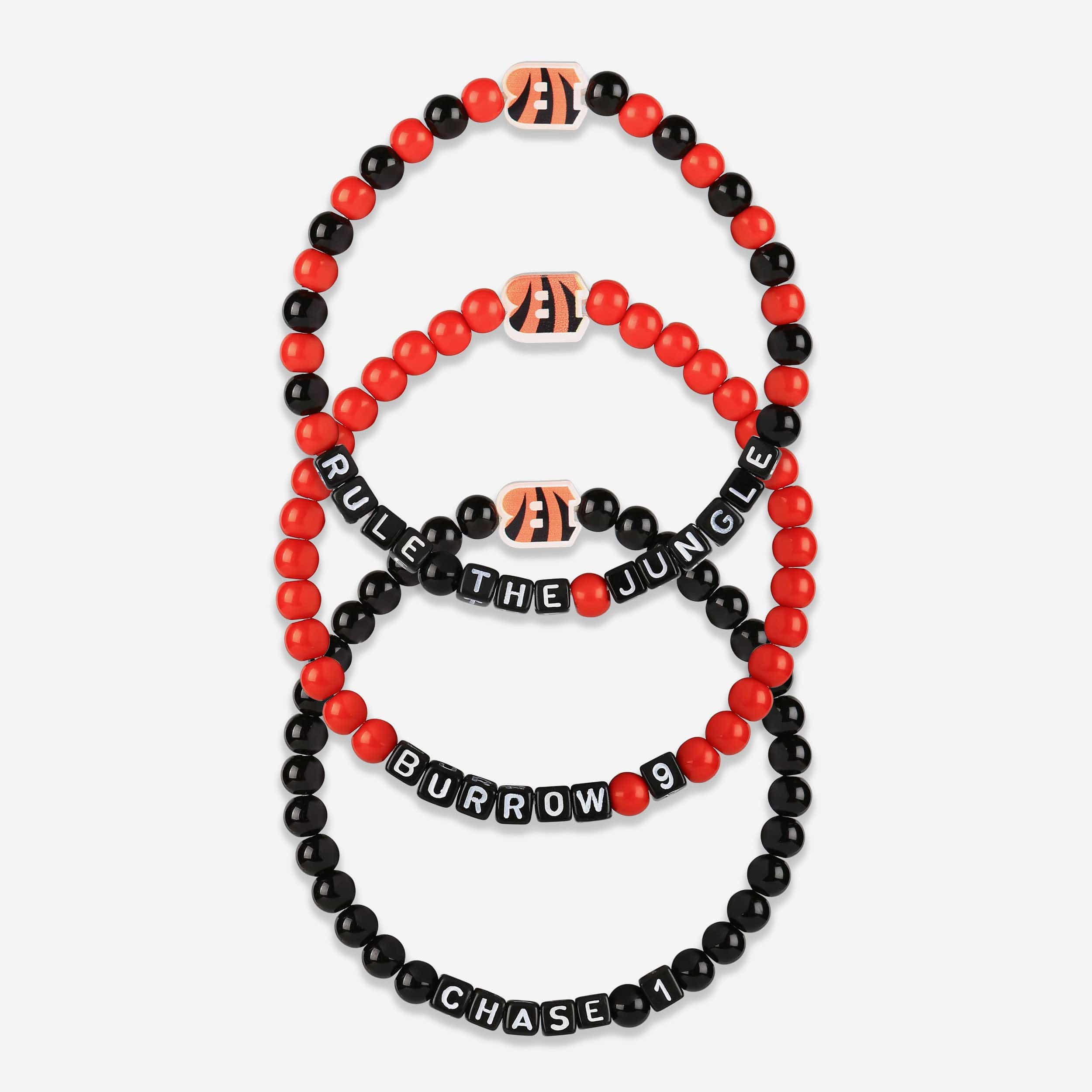 Joe Burrow & Ja'Marr Chase Cincinnati Bengals 3 Pack Player Friendship Bracelet