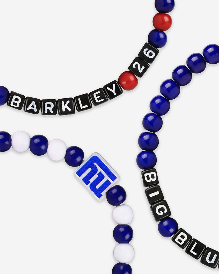 Daniel Jones & Saquon Barkley New York Giants 3 Pack Player Beaded Friendship Bracelet FOCO - FOCO.com