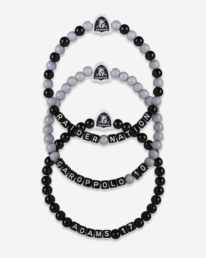 Jimmy Garoppolo & Davante Adams Las Vegas Raiders 3 Pack Player Beaded Friendship Bracelet FOCO - FOCO.com