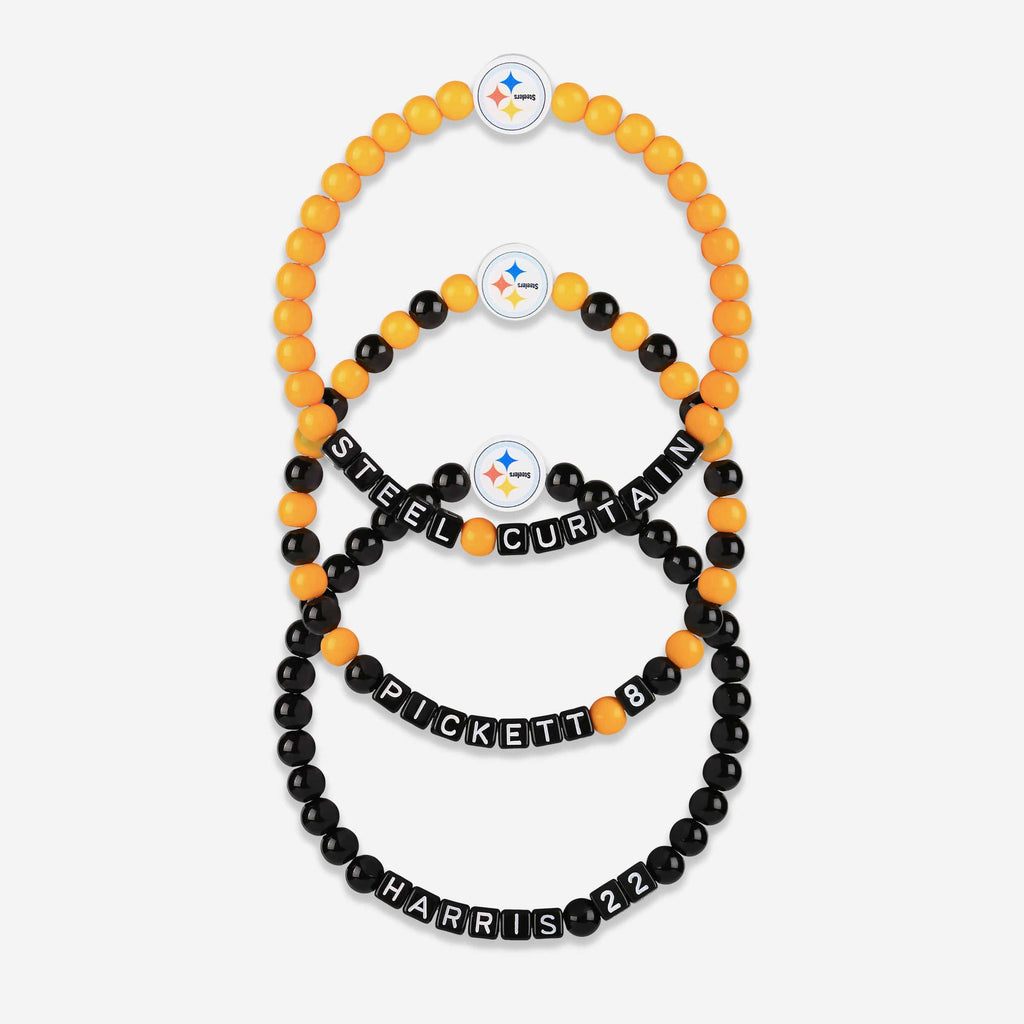 Kenny Pickett & Najee Harris Pittsburgh Steelers 3 Pack Player Beaded Friendship Bracelet FOCO - FOCO.com