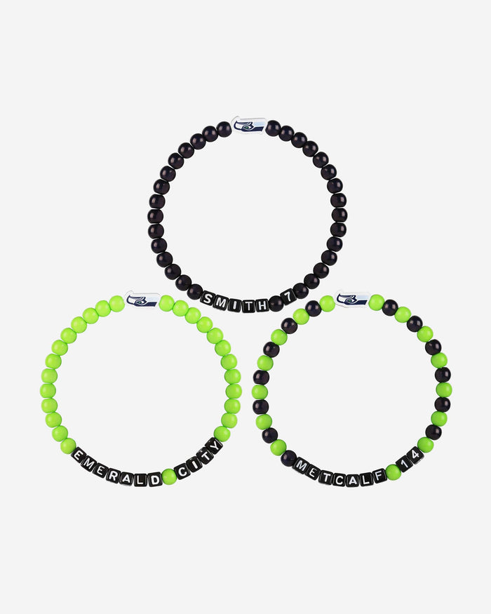 Geno Smith & DK Metcalf Seattle Seahawks 3 Pack Player Beaded Friendship Bracelet FOCO - FOCO.com