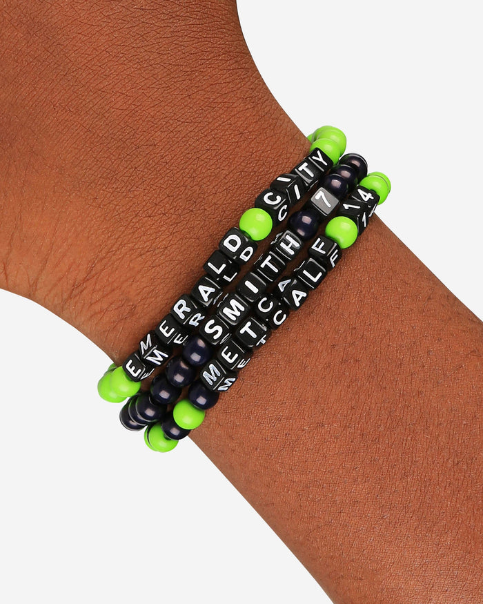 Geno Smith & DK Metcalf Seattle Seahawks 3 Pack Player Beaded Friendship Bracelet FOCO - FOCO.com