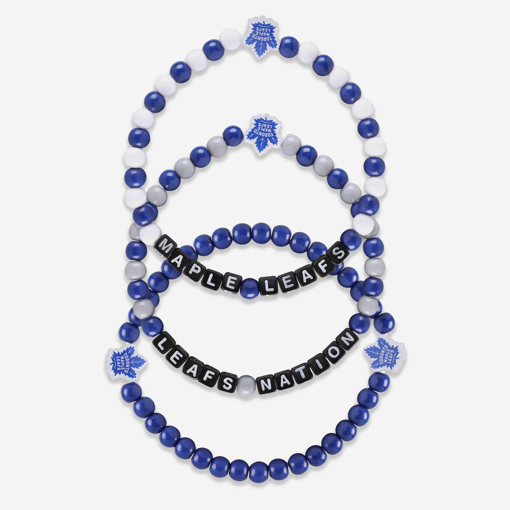 Toronto Maple Leafs 3 Pack Beaded Friendship Bracelet FOCO - FOCO.com