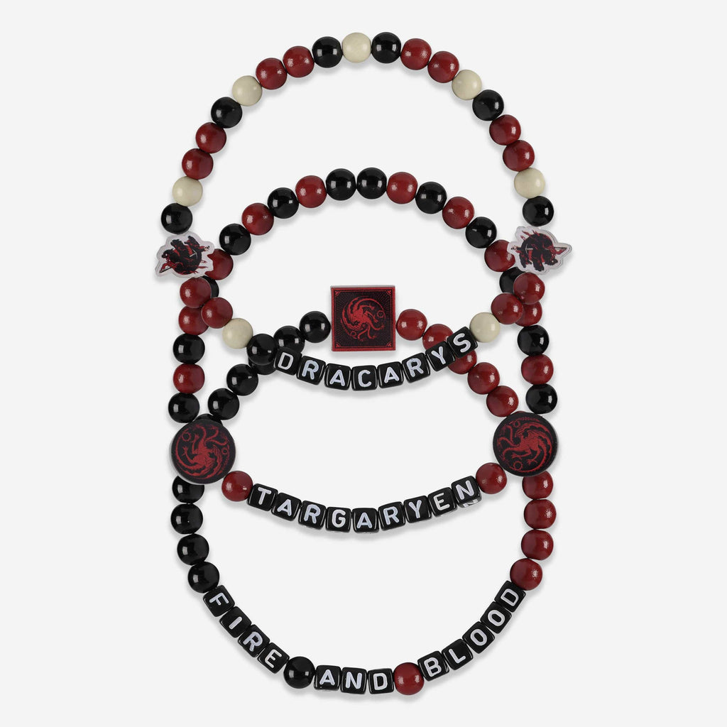 Game of Thrones™ House Targaryen 3 Pack Beaded Friendship Bracelet FOCO - FOCO.com