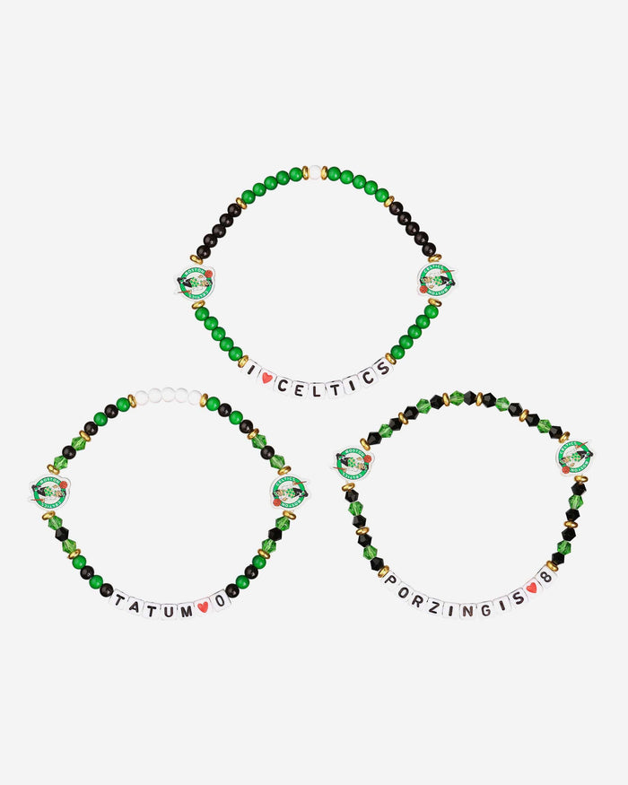 Jayson Tatum & Kristaps Porzingis Boston Celtics 3 Pack Player Friendship Bracelet FOCO - FOCO.com