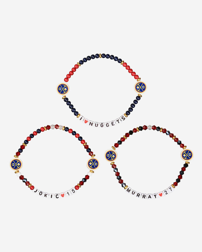 Nikola Jokic & Jamal Murray Denver Nuggets 3 Pack Player Friendship Bracelet FOCO - FOCO.com