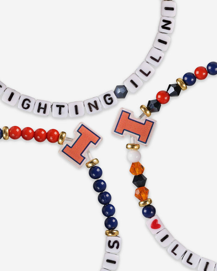 Illinois Fighting Illini 3 Pack Friendship Bracelet FOCO - FOCO.com