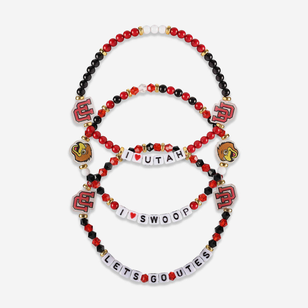 Utah Utes 3 Pack Friendship Bracelet FOCO - FOCO.com