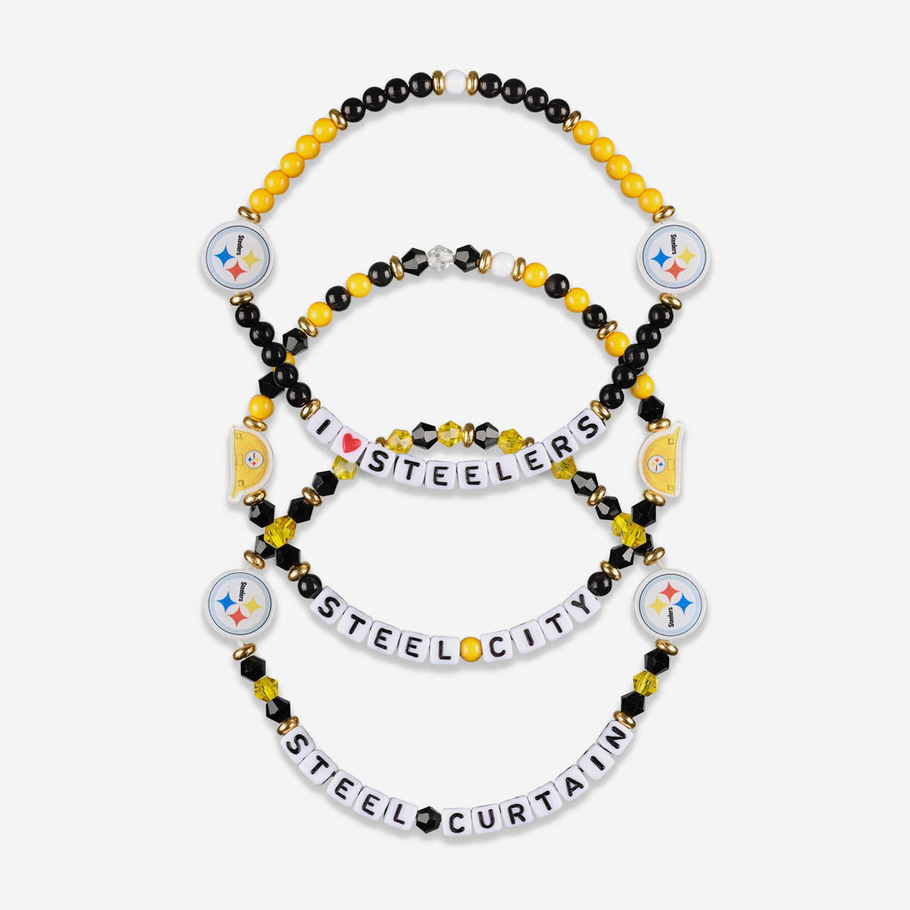 Pittsburgh Steelers 3 Pack Friendship Bracelet FOCO - FOCO.com