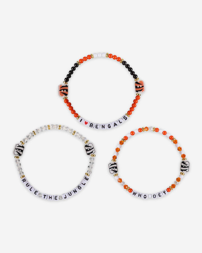 Cincinnati Bengals White 3 Pack Friendship Bracelet FOCO - FOCO.com