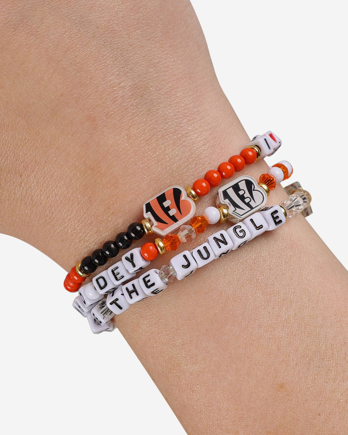 Cincinnati Bengals White 3 Pack Friendship Bracelet FOCO - FOCO.com