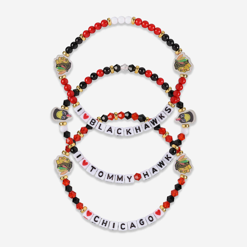 Chicago Blackhawks 3 Pack Friendship Bracelet FOCO - FOCO.com