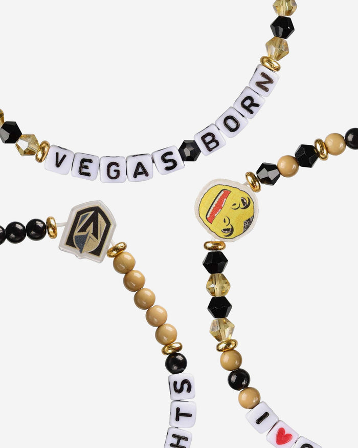 Vegas Golden Knights 3 Pack Beaded Friendship Bracelet FOCO