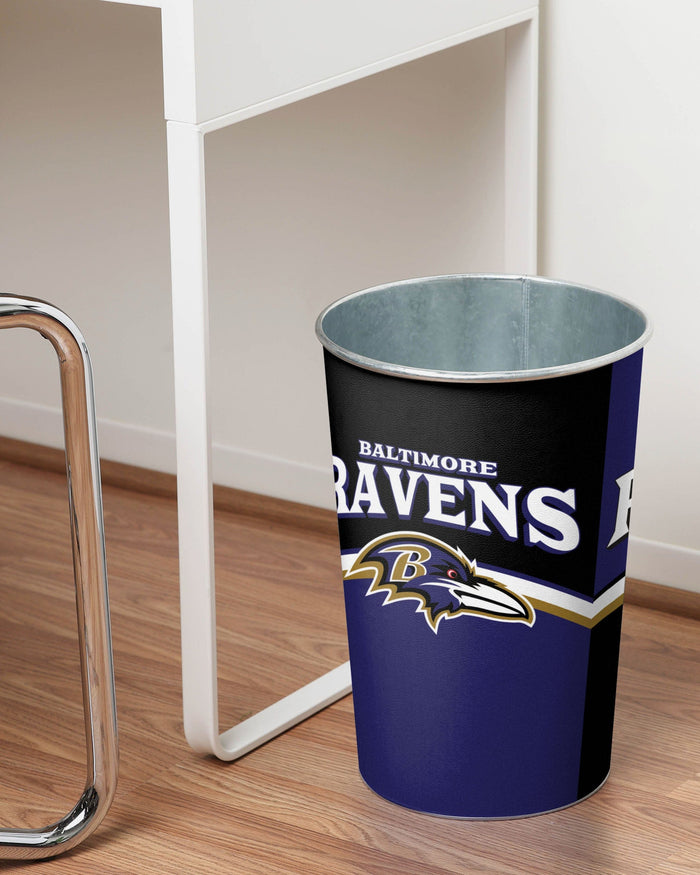 Baltimore Ravens Team Stripe Trash Can FOCO - FOCO.com