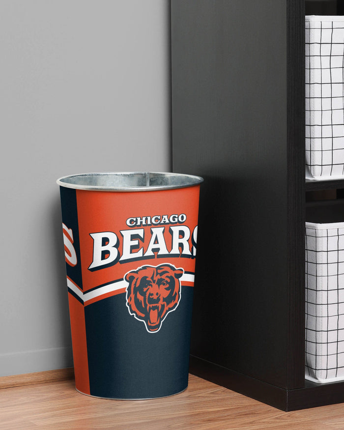 Chicago Bears Team Stripe Trash Can FOCO - FOCO.com