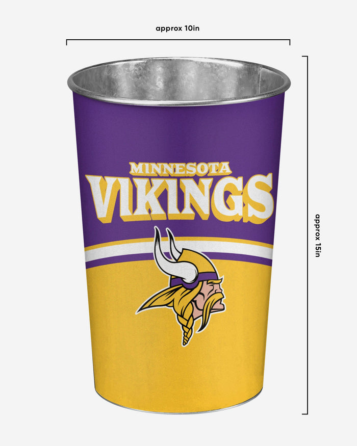 Minnesota Vikings Team Stripe Trash Can FOCO - FOCO.com