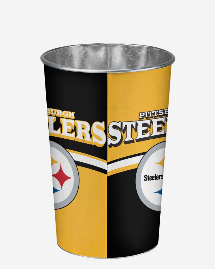 Pittsburgh Steelers Team Stripe Trash Can FOCO - FOCO.com