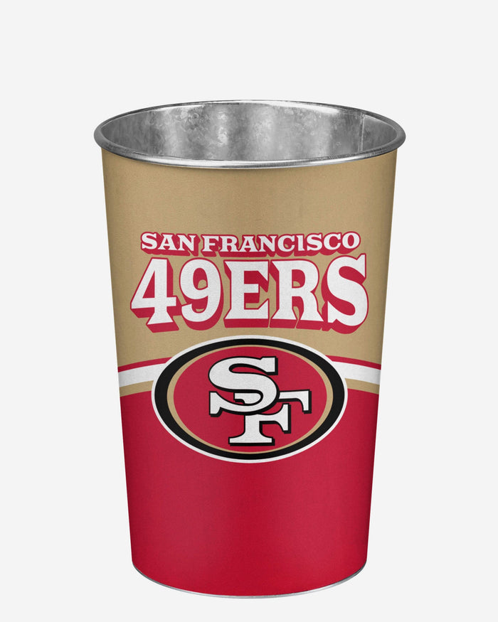 San Francisco 49ers Team Stripe Trash Can FOCO - FOCO.com