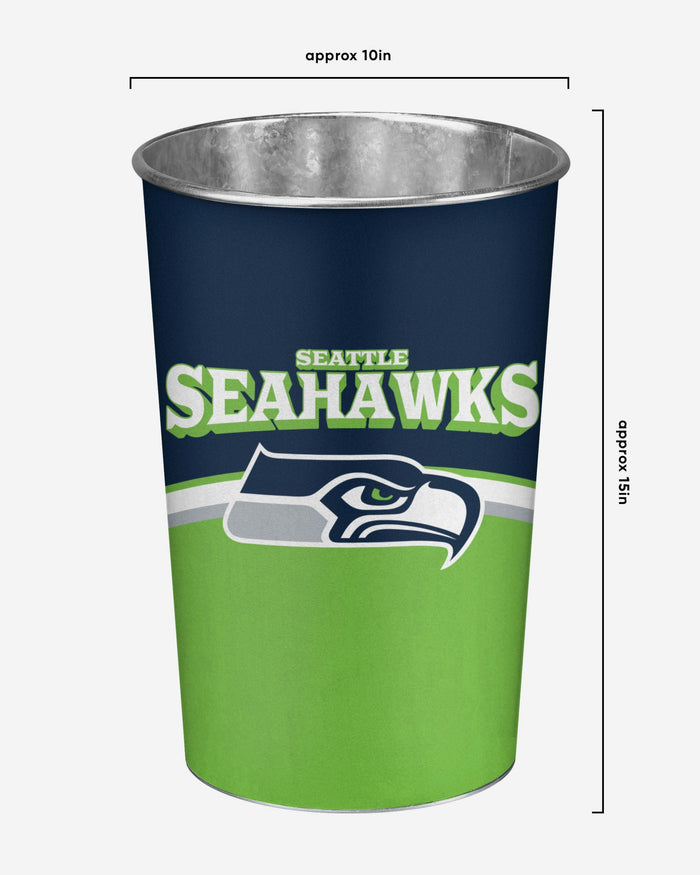 Seattle Seahawks Team Stripe Trash Can FOCO - FOCO.com